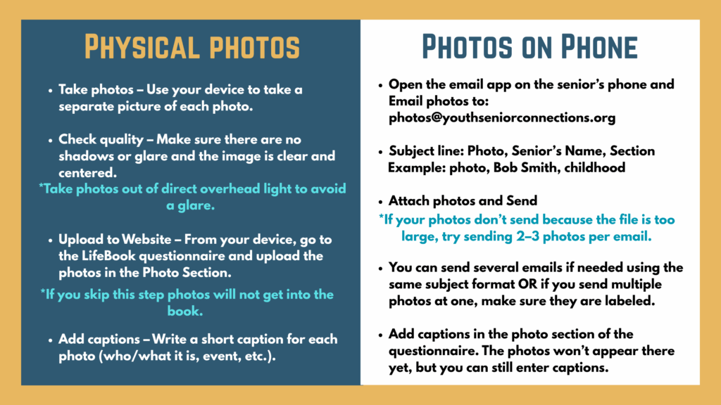 Uploading Images: Youth Senior Connections